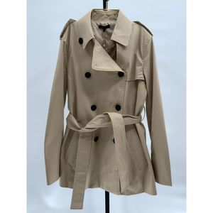Quince Tan Double-Breasted Trench Coat